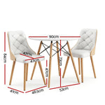 Round Dining Set 90cm 2 Seater White | HomeAndLiving