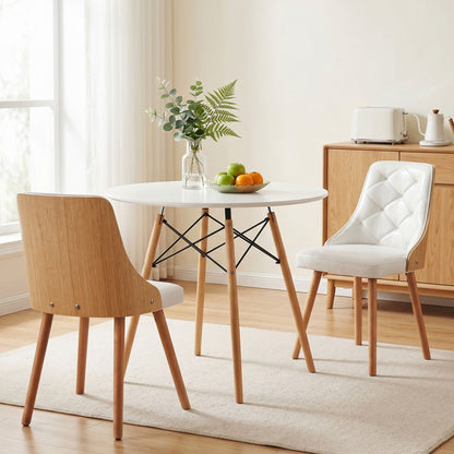 Round Dining Set 90cm 2 Seater White | HomeAndLiving