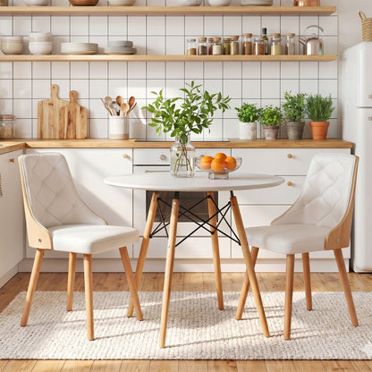 Round Dining Set 90cm 2 Seater White | HomeAndLiving - 4