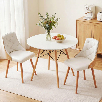 Round Dining Set 90cm 2 Seater White | HomeAndLiving - 9