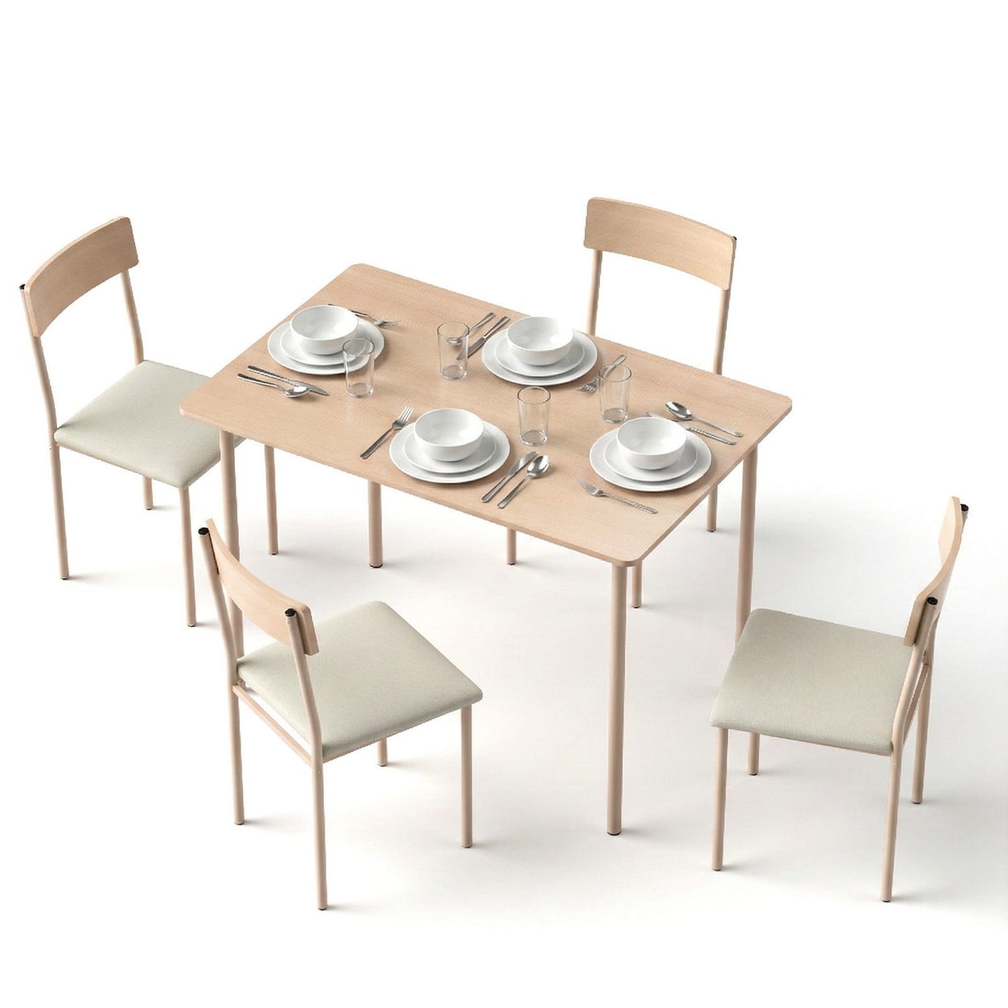 Compact Dining Set Natural 110x70x75cm