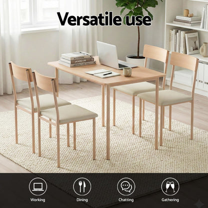 Compact Dining Set Natural 110x70x75cm
