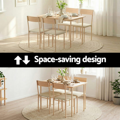 Compact Dining Set Natural 110x70x75cm