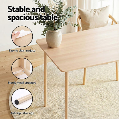 Compact Dining Set Natural 110x70x75cm