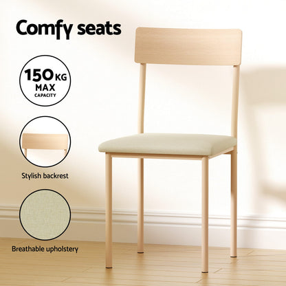Compact Dining Set Natural 110x70x75cm