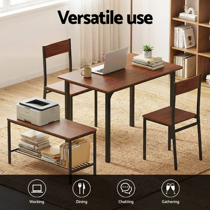 Dining Set With Storage Bench 110x70x76cm
