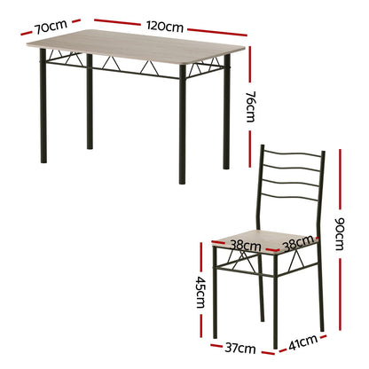 Modern Dining Set Compact 120x70x76cm