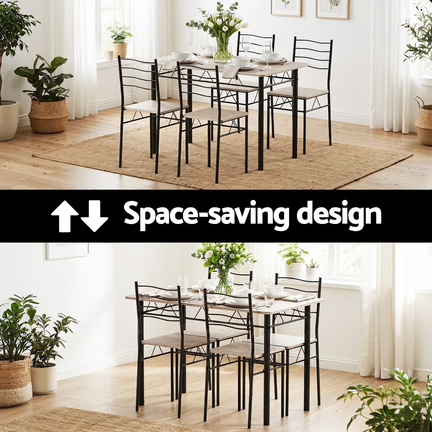 Modern Dining Set Compact 120x70x76cm