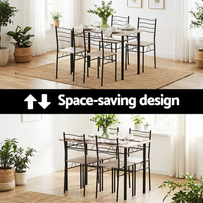 Modern Dining Set Compact 120x70x76cm