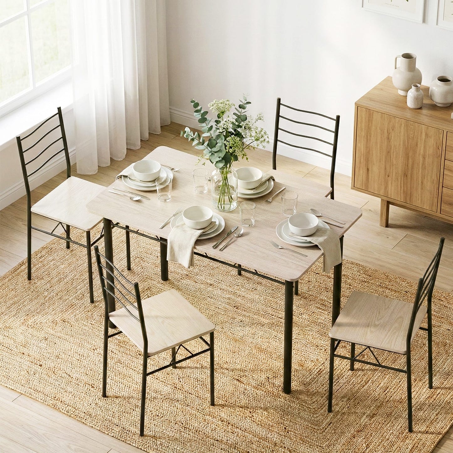 Modern Dining Set Compact 120x70x76cm