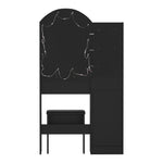 Dressing Table Stool Set Arch Mirror 12 LED Bulbs Black