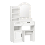 Dressing Table Stool Set Arch Mirror 12 LED | HomeAndLiving