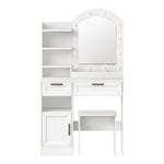 Dressing Table Stool Set Arch Mirror 12 LED | HomeAndLiving