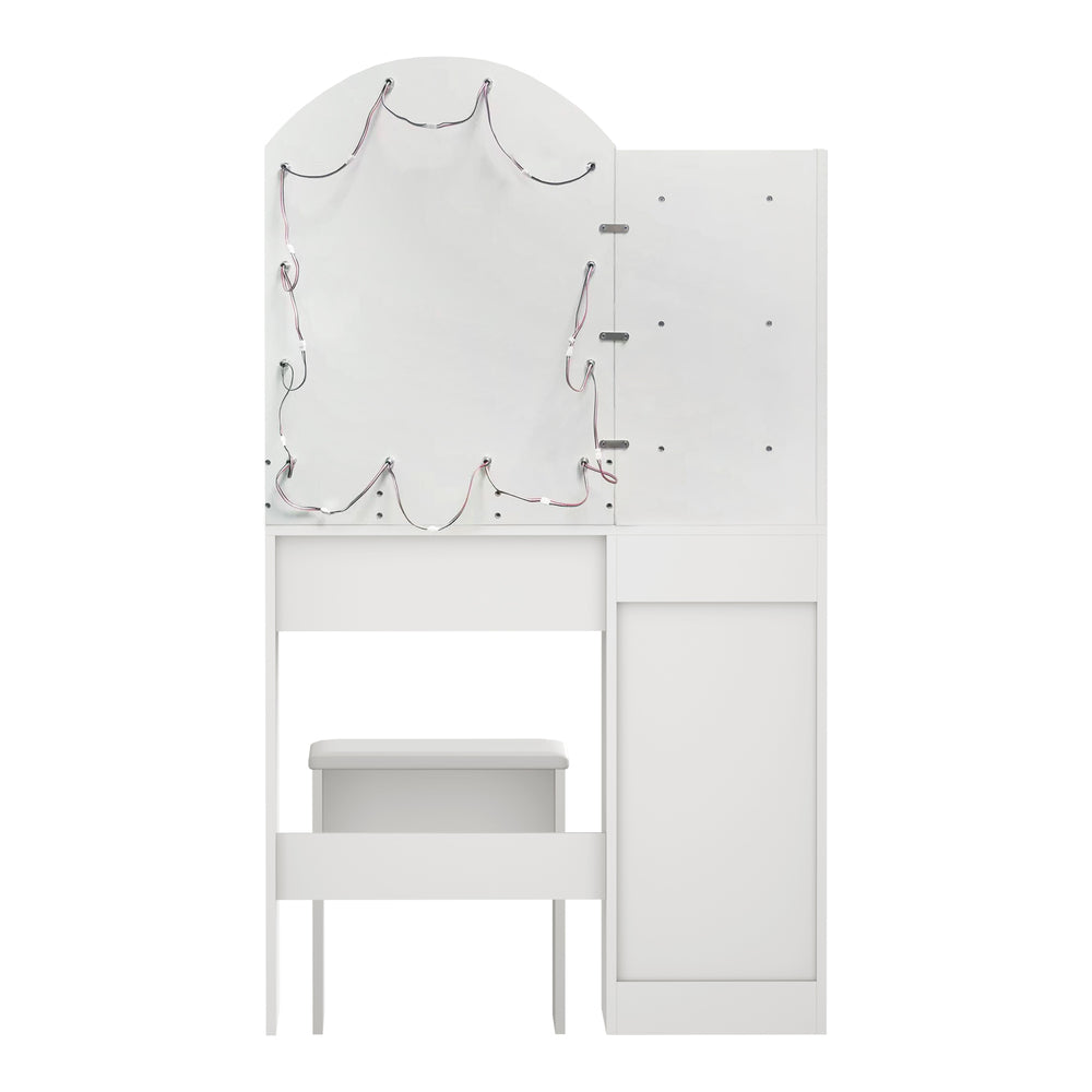 Dressing Table Stool Set Arch Mirror 12 LED | HomeAndLiving
