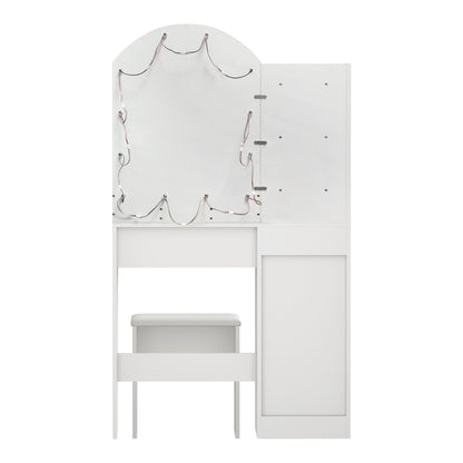 Dressing Table Stool Set Arch Mirror 12 LED | HomeAndLiving