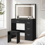 Dressing Table Stool Set Large Mirror LED Light