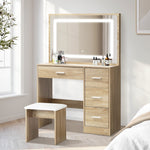 Dressing Table Stool Set Large Mirror LED Light