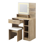 Dressing Table Stool Set LED Light Large Cabinet