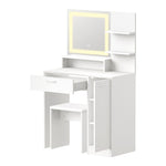 Dressing Table Stool Set LED Light Large Cabinet