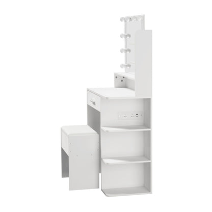Dressing Table Set White LED 67x36x138.5cm