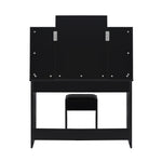 Dressing Table Stool Set Makeup Mirror Storage Drawer 10LED Bulbs Black