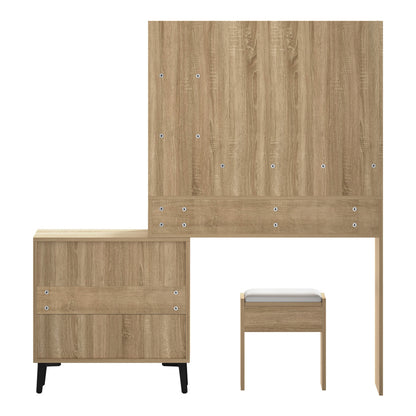 Dressing Table Stool Set 10 LED Bulbs Natural