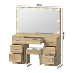 Dressing Table Large LED Mirror Natural