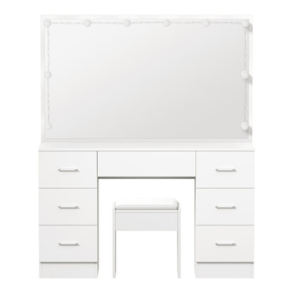 Dressing Table Large LED Mirror White
