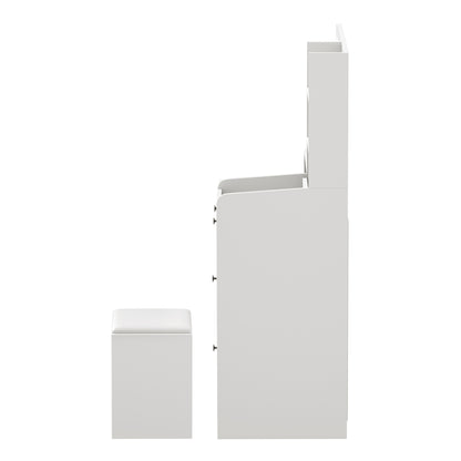 Dressing Table Stool Set LED Light White