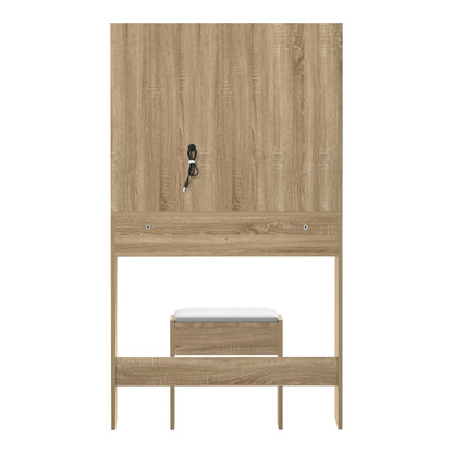 Dressing Table Stool Set LED Mirror White