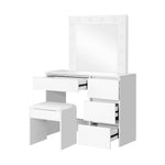 Makeup Desk with Mirror, Storage, and 12 LED Lighting-Wood\White\Black