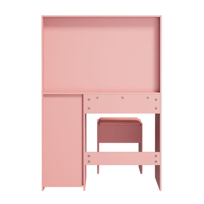 Dressing Table Set Pink Storage 90x36x136.5cm