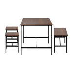 Industrial Dining Table 4 Seaters with Kitchen Bench Chairs Natural