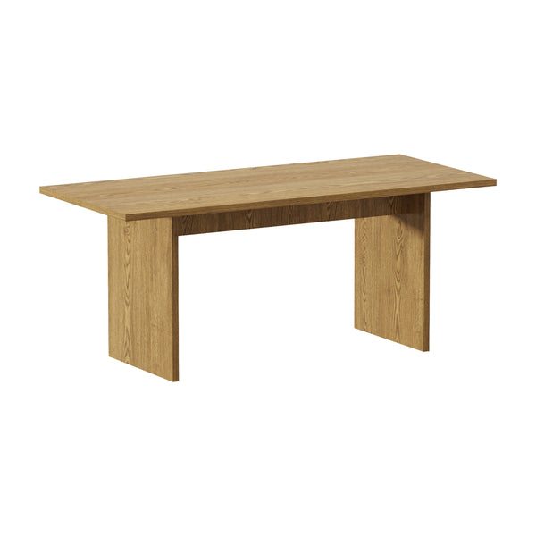  180cm Dining Table Rectangular Timber Natural/White