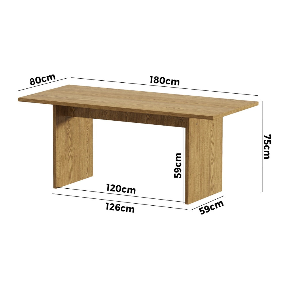 180cm Dining Table Rectangular Timber White
