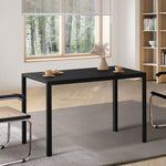 A Durable Rectangular Dining Table with Metal Leg