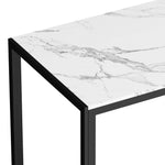 A Durable Rectangular Dining Table with Metal Leg