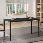 A Durable Rectangular Dining Table with Metal Leg