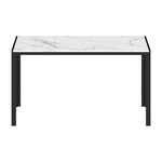 A Durable Rectangular Dining Table with Metal Leg