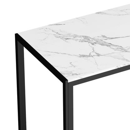 120cm Rectangular Dining Table with Metal Leg White&Black