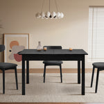 Extendable Dining Table 1.2-1.6m Wooden Kitchen Table Black