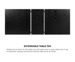 Extendable Dining Table 1.2-1.6m Wooden Kitchen Table Black