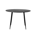 110cm Dining Table With Marble Effect Round Wooden Black