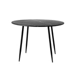 110cm Dining Table With Marble Effect Round Wooden Black