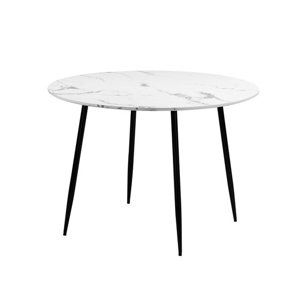  110cm Dining Table with Marble Finish White&Black
