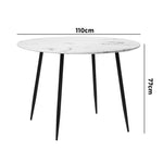110cm Dining Table with Marble Finish White&Black