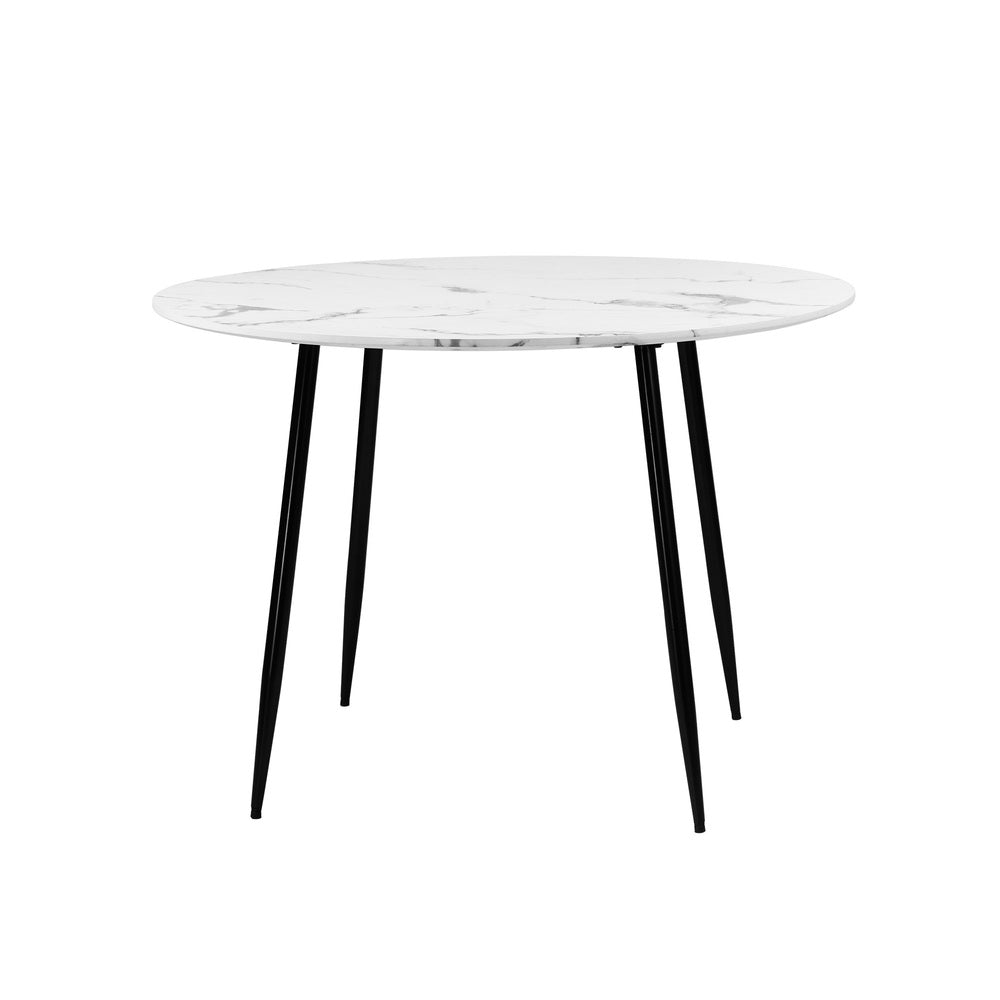 110cm Dining Table with Marble Finish White&Black