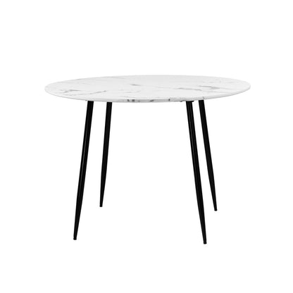 110cm Dining Table with Marble Finish White&Black