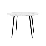 110cm Dining Table with Marble Finish White&Black