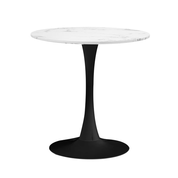  60cm Dining Table Marble Tulip Shape White&Black